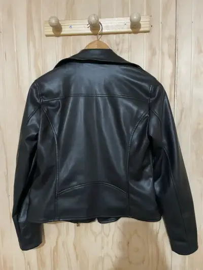 Chaqueta de cuero negra mujer - miniatura 3