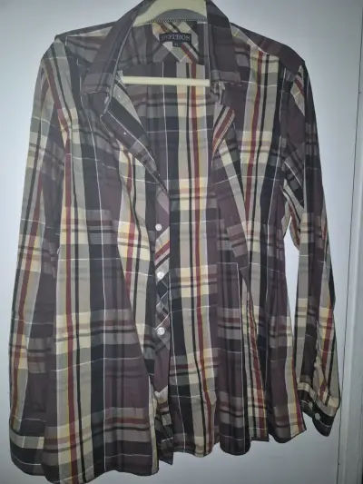 Camisa a cuadros marrón Potros - miniatura 1