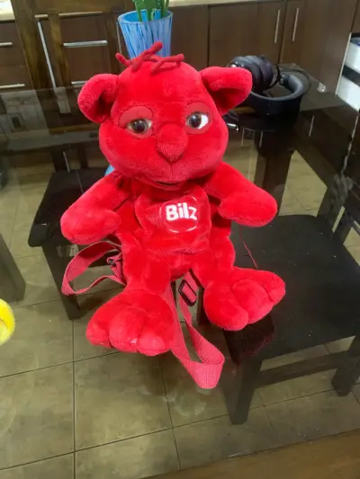 Mochila peluche rojo Bilz - miniatura 1