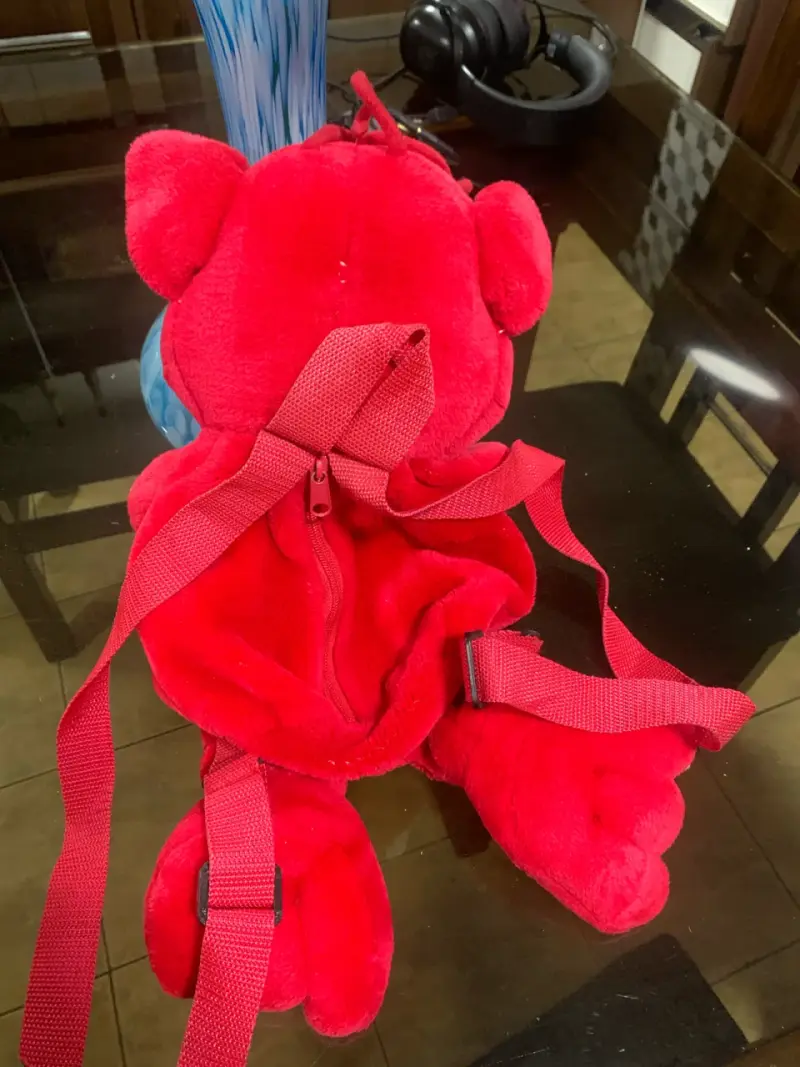 Mochila peluche rojo Bilz - 2