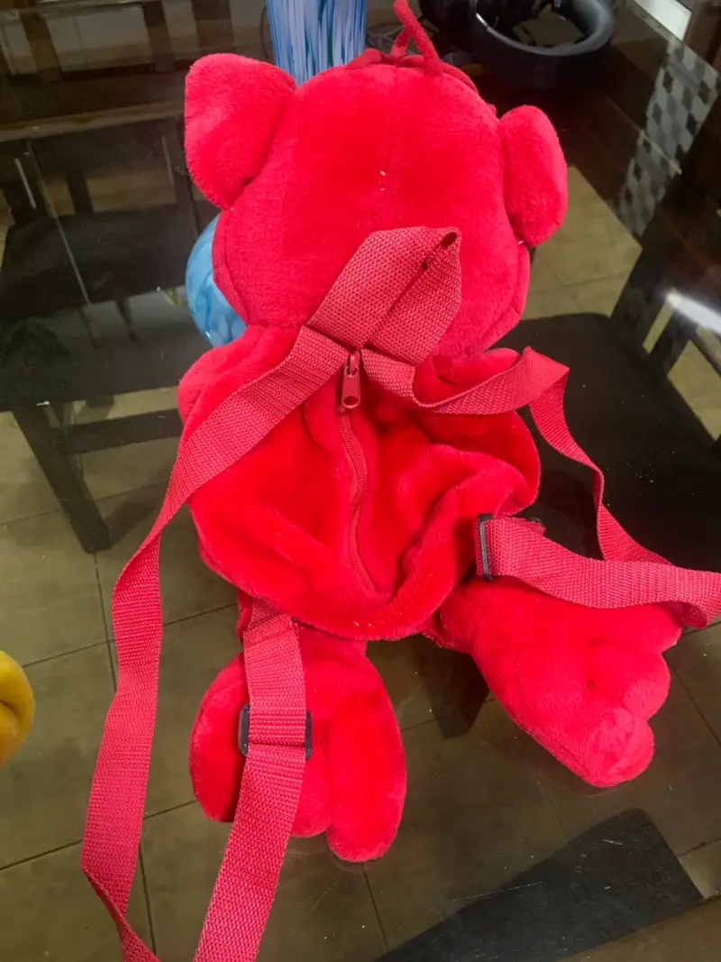 Mochila peluche rojo Bilz - 3