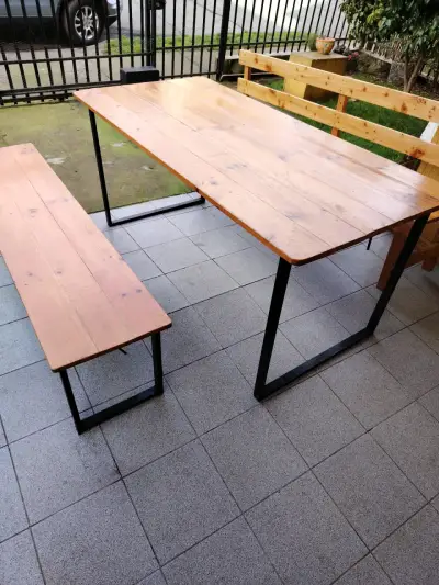 Conjunto de mesa y bancas de madera - miniatura 3