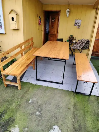 Conjunto de mesa y bancas de madera - miniatura 5