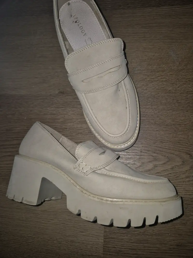 Mocasines de cuero beige - 2
