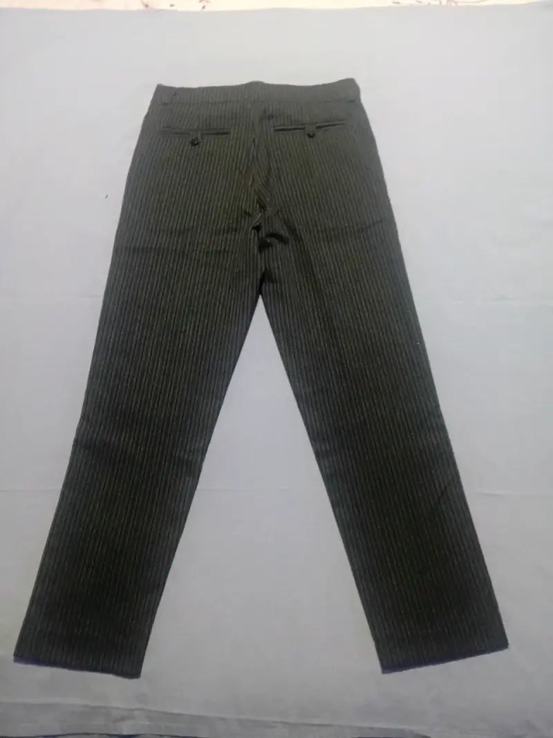 Pantalón negro de vestir a rayas - 1