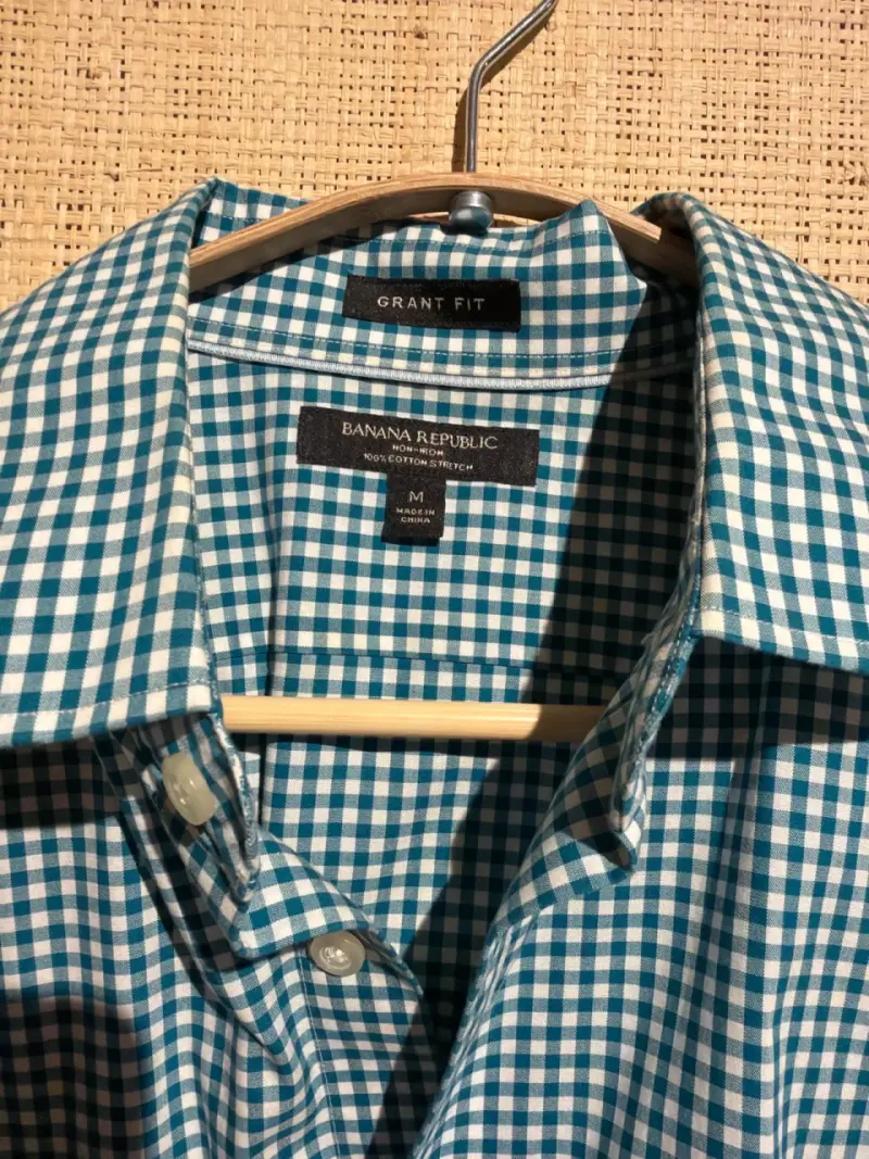 Camisa cuadriculada verde Banana Republic - 2