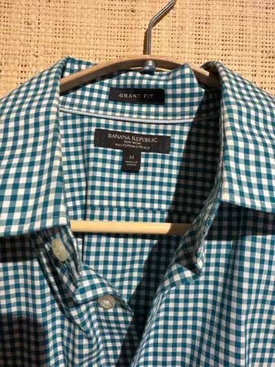 Camisa cuadriculada verde Banana Republic - miniatura 2