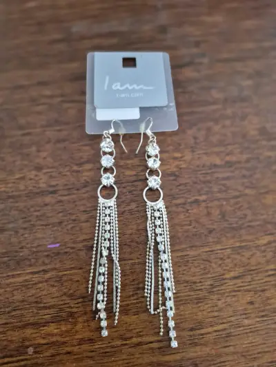 Aros colgantes plateados - miniatura 1