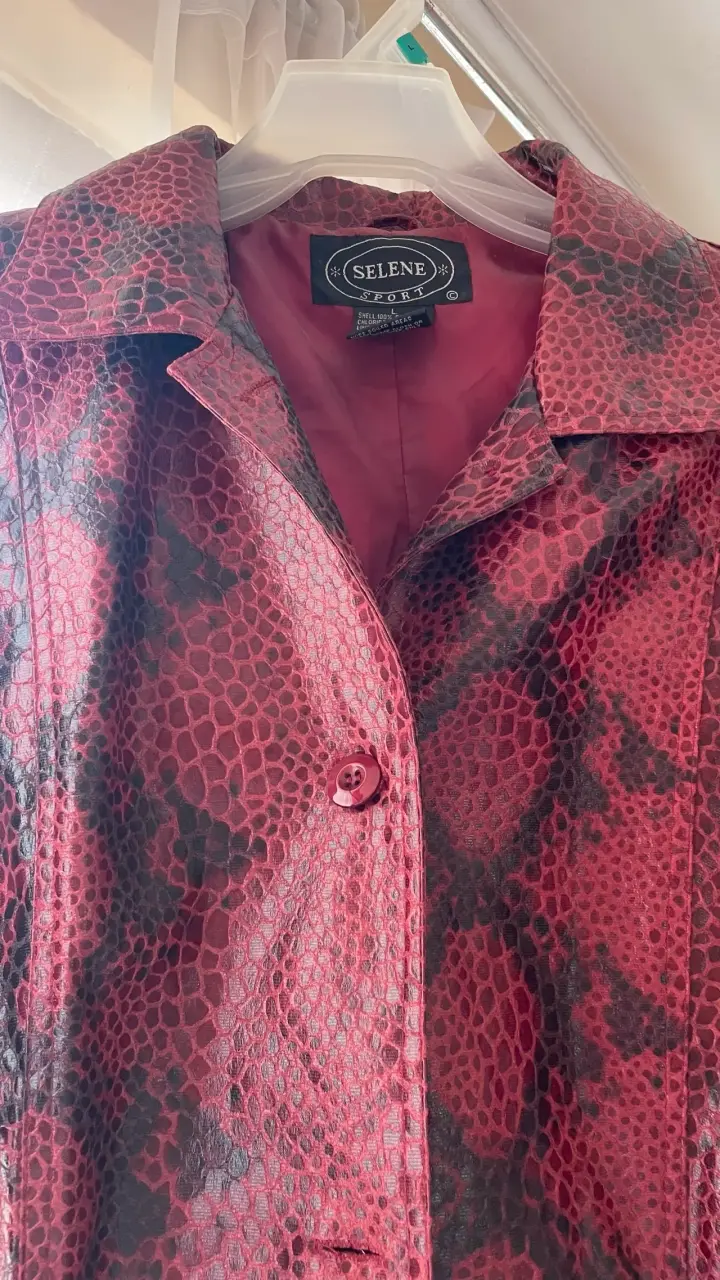 Abrigo rojo estampado Selene - 1