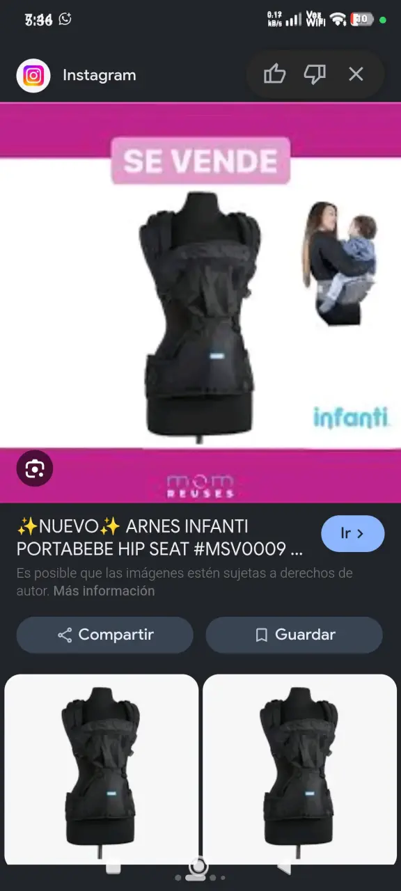 Arnés portabebé Infanti negro - 1