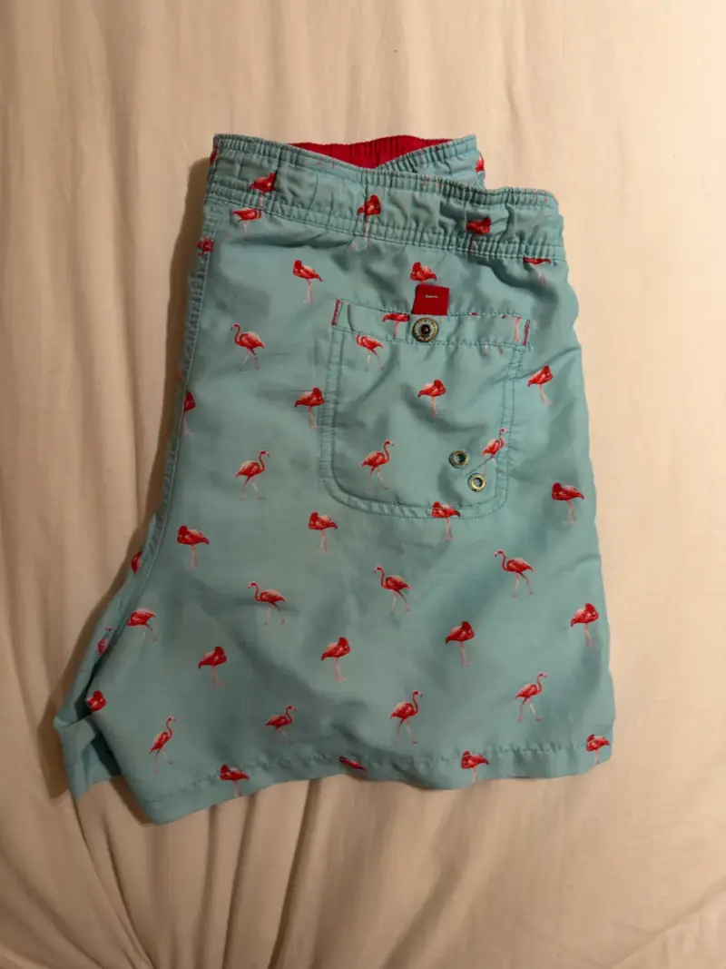Traje de baño azul con flamencos - 3