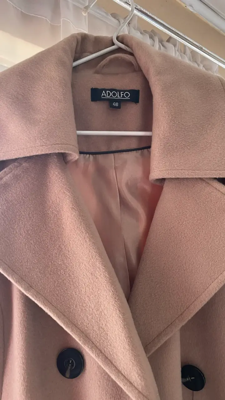 Abrigo de lana beige Adolfo - 1