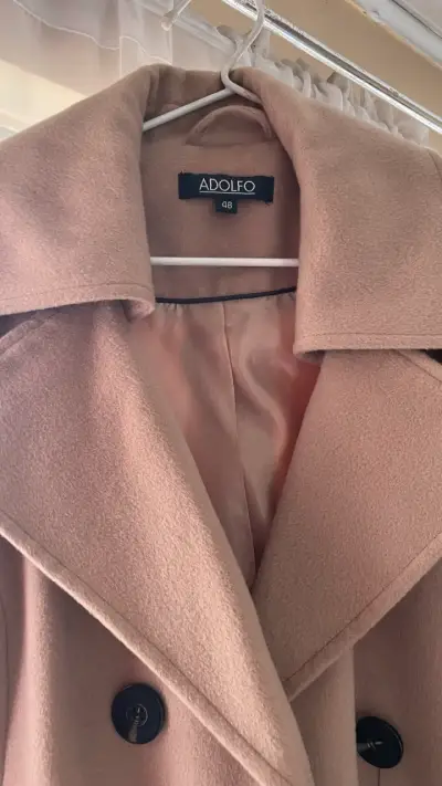 Abrigo de lana beige Adolfo - miniatura 1