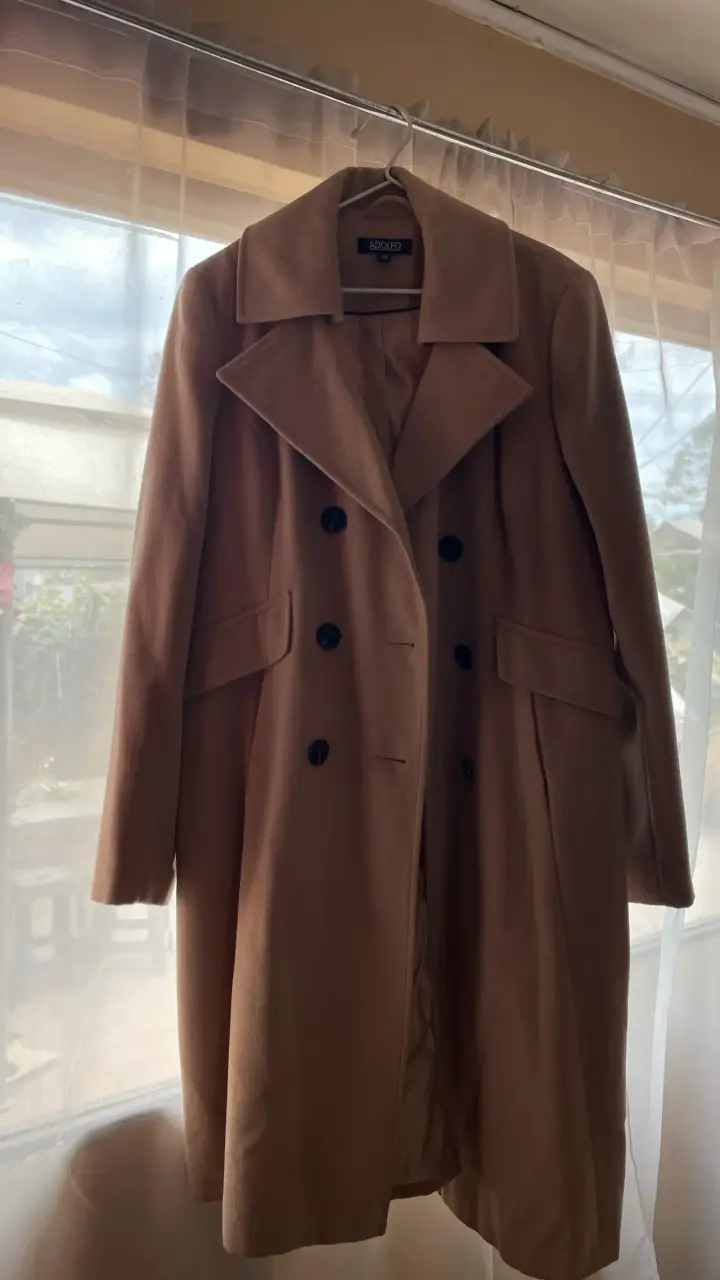 Abrigo de lana beige Adolfo - 2