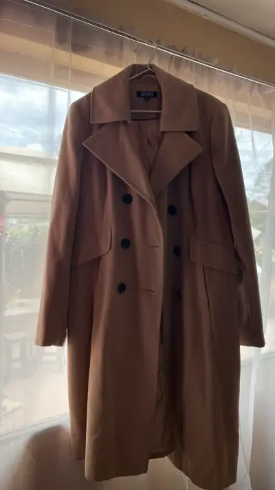 Abrigo de lana beige Adolfo - miniatura 2