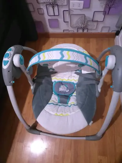 Silla columpio para bebé gris - miniatura 3
