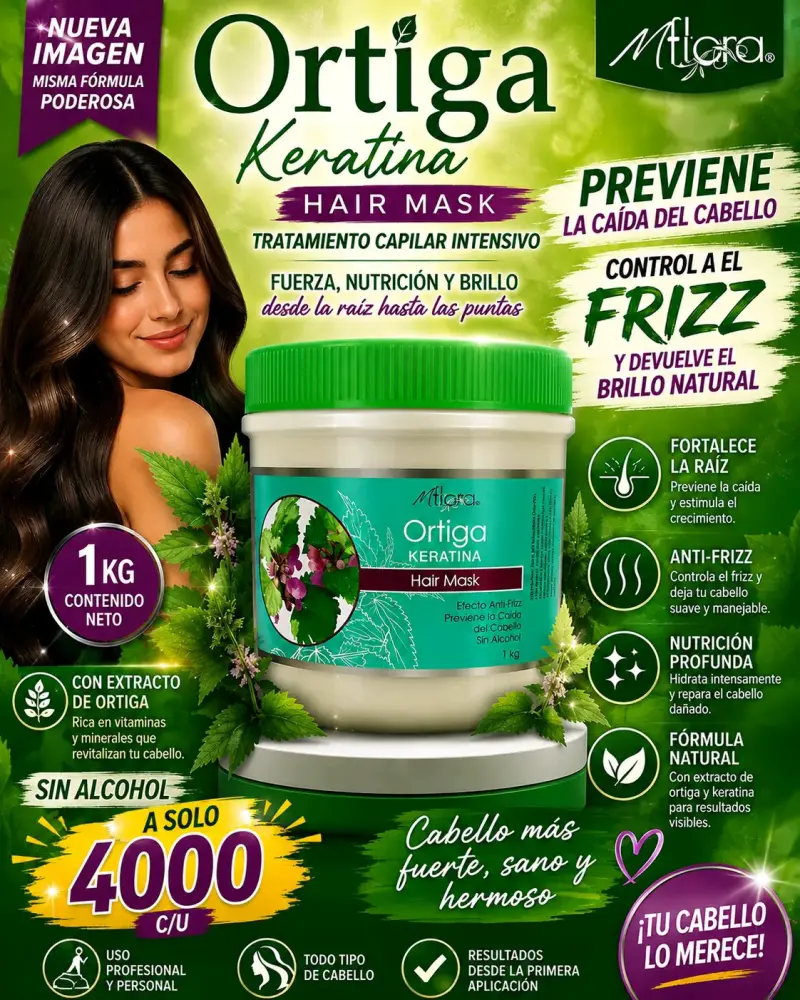 Máscara capilar Ortiga Keratina
