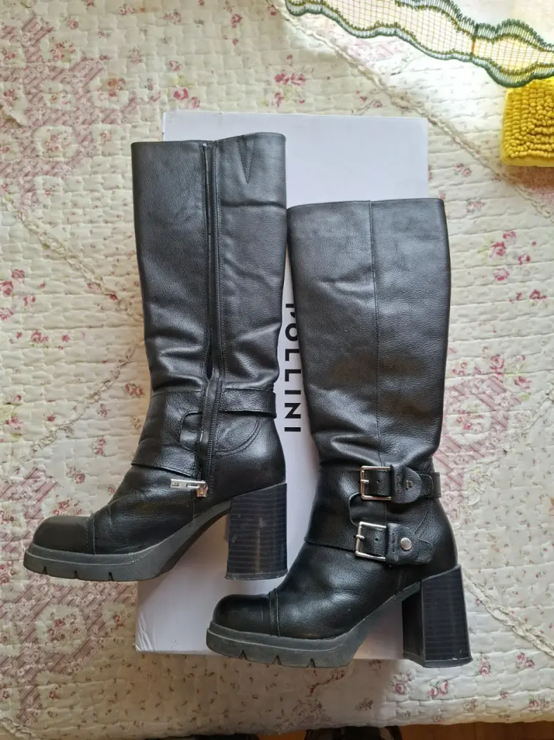 Botas de cuero negras Pollini - 4