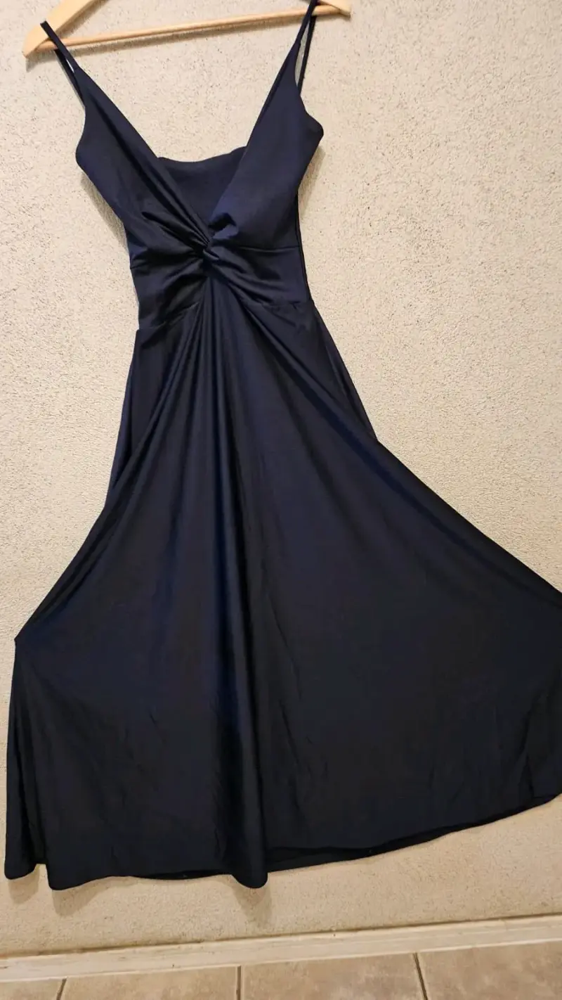 Vestido elegante azul oscuro - 2