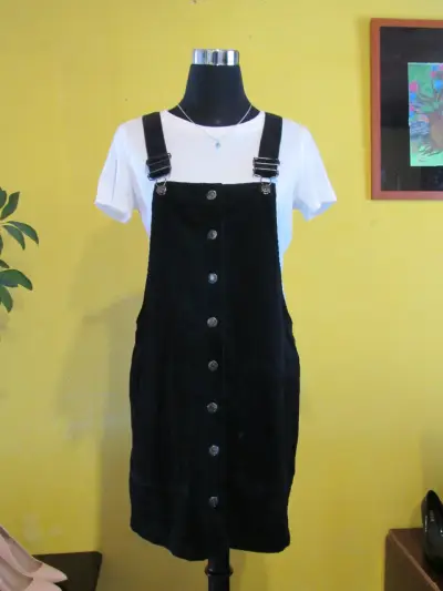 Falda jardinera negra talla S - miniatura 1