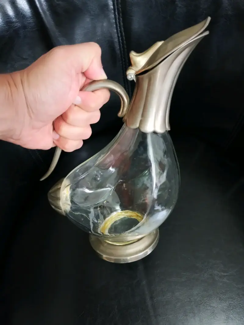 Jarra de cristal y metal decantador - 2