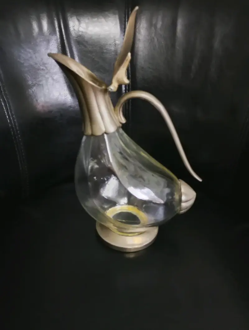 Jarra de cristal y metal decantador - 3