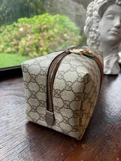 Neceser Gucci beige y verde - miniatura 3