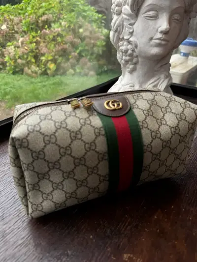 Neceser Gucci beige y verde - miniatura 4