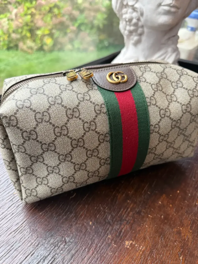 Neceser Gucci beige y verde - 5
