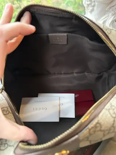 Neceser Gucci beige y verde - miniatura 6