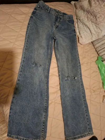 Jeans desgastados azul claro - miniatura 1