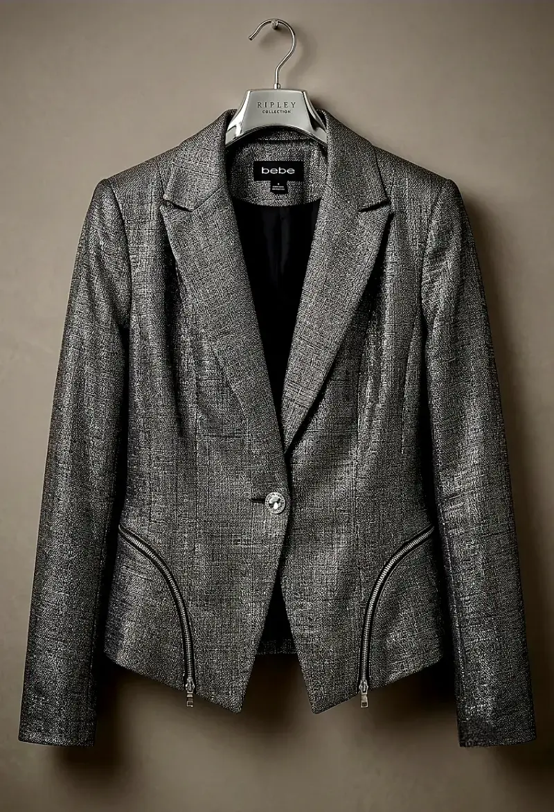Blazer gris metálico de mujer bebe