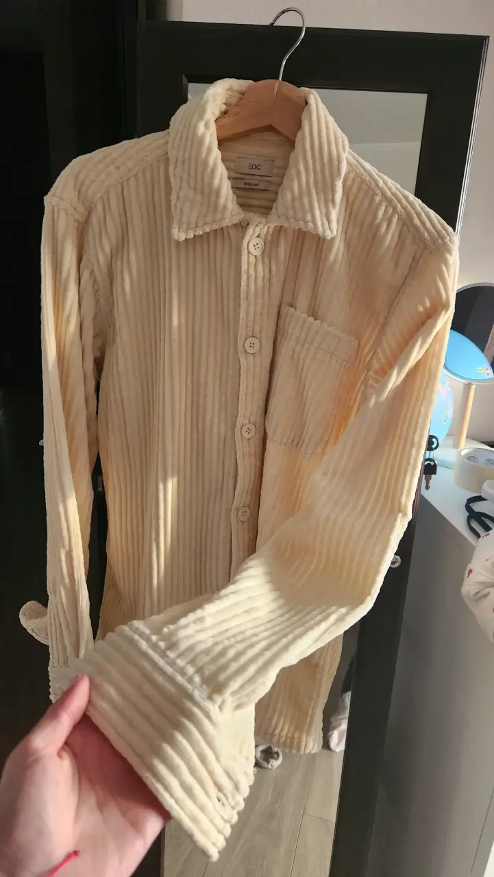 Camisa de pana color crema - 2