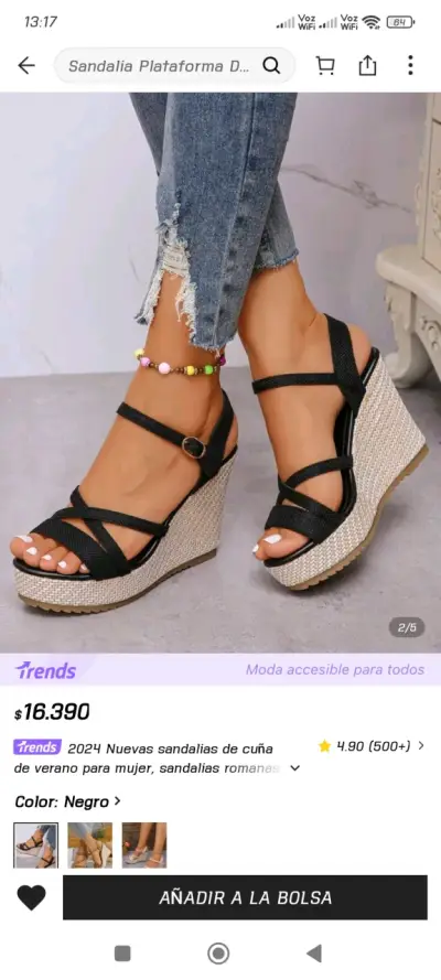 Sandalias negras de plataforma - miniatura 3