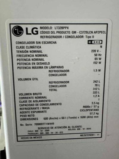 Refrigerador LG 312L - miniatura 3