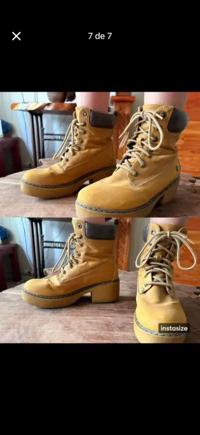 Botas de cuero amarillas - miniatura 1