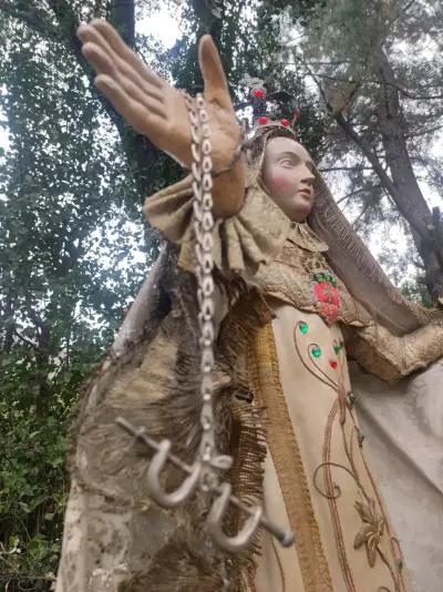 Estatua religiosa decorativa antigua - miniatura 3