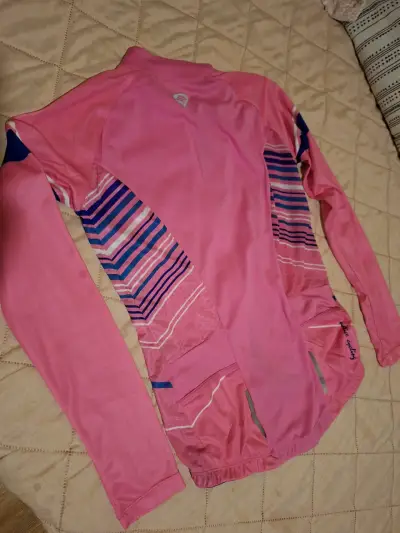 Chaqueta ciclismo rosa Santic - miniatura 3