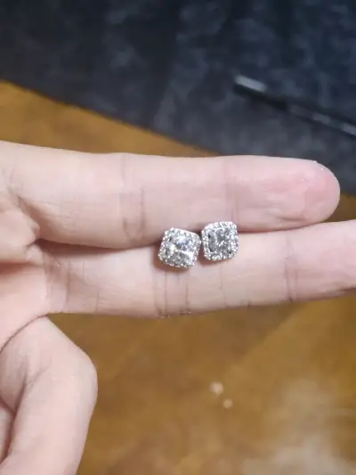 Aros plata 925 con moisannita de 7 mm - miniatura 1
