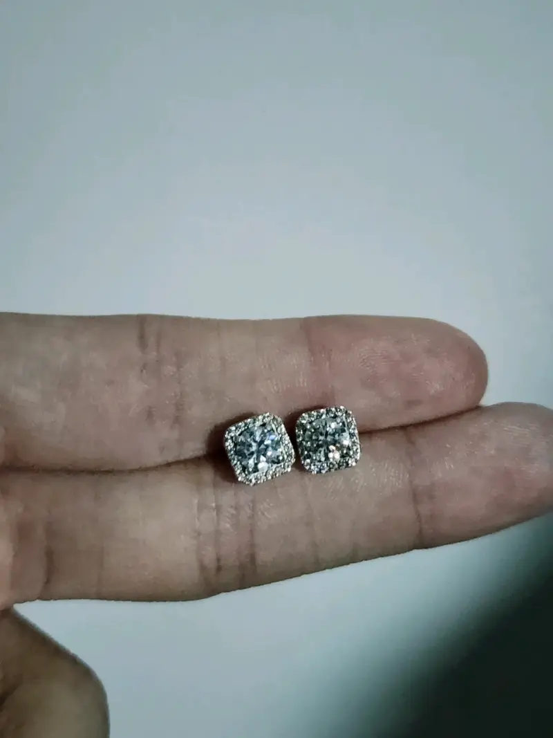 Aros plata 925 con moisannita de 7 mm - 2