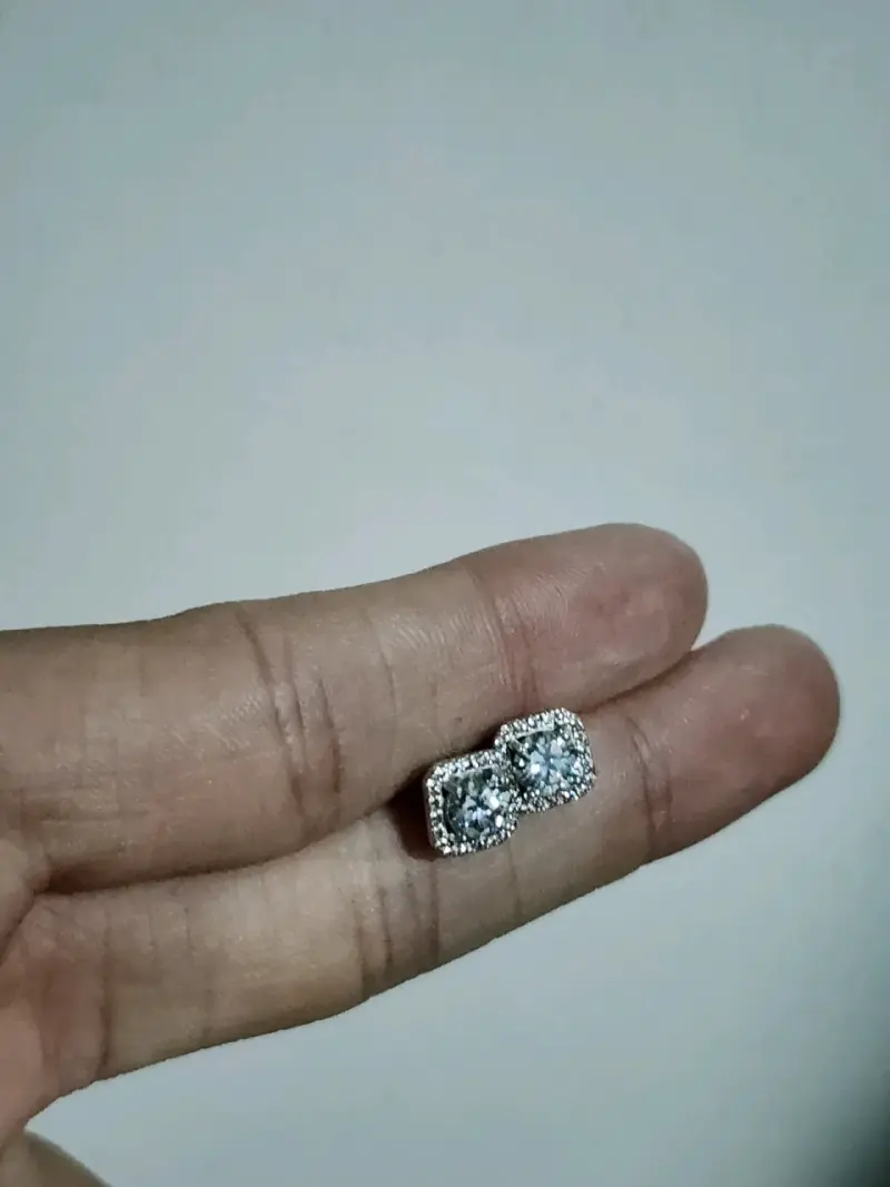 Aros plata 925 con moisannita de 7 mm - 3