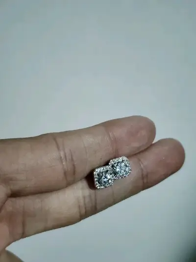 Aros plata 925 con moisannita de 7 mm - miniatura 3