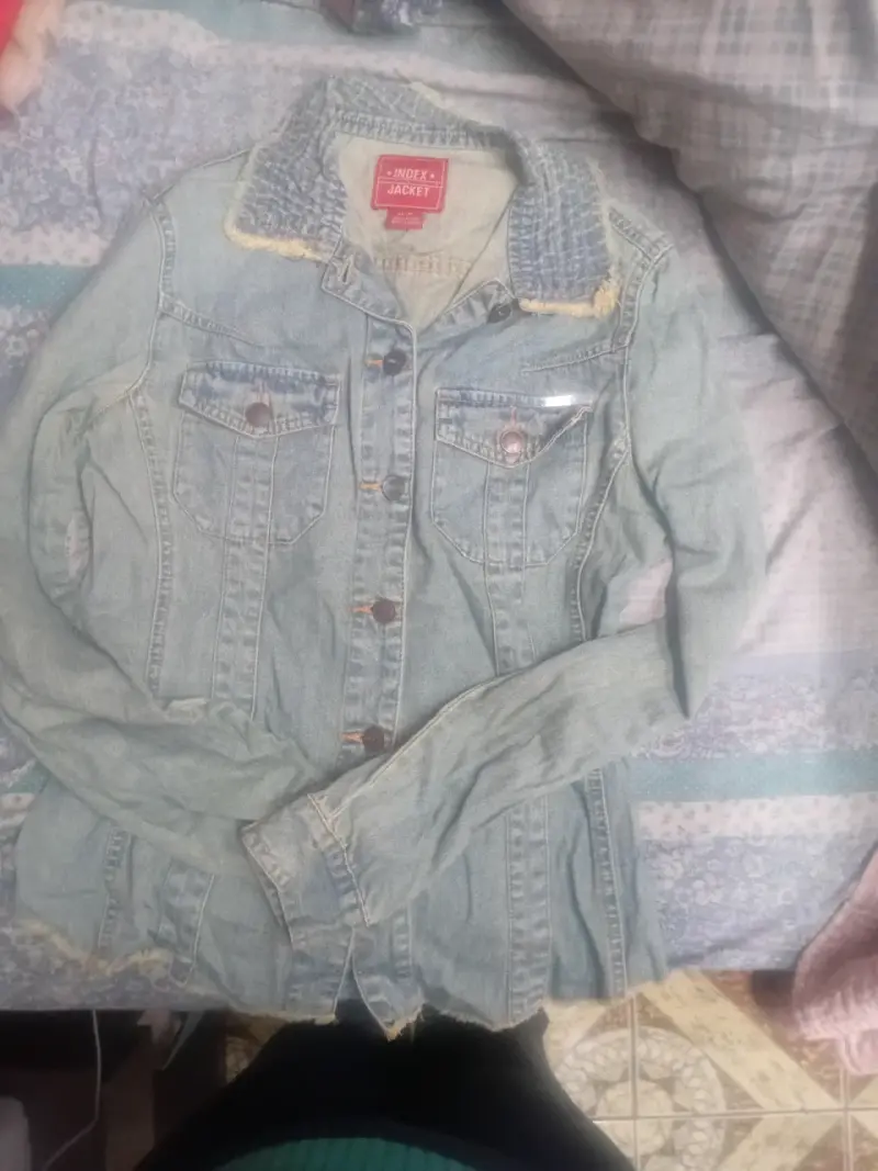 Chaqueta mezclilla mujer azul claro - 1
