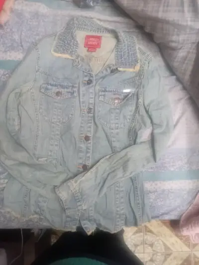 Chaqueta mezclilla mujer azul claro - miniatura 1