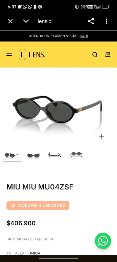 Lentes de sol MIU MIU negros - miniatura 1