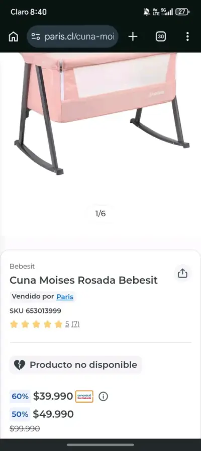 Cuna colecho moisés - miniatura 6