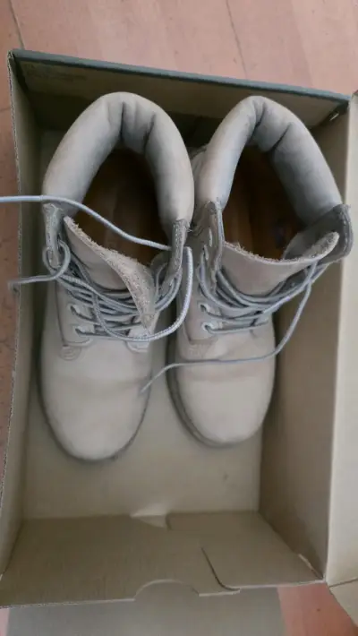 Botas de cuero beige Timberland - miniatura 2