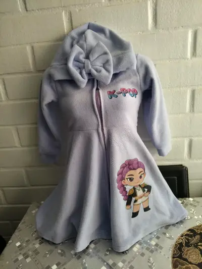 Abrigo infantil rosa KPOP - miniatura 2