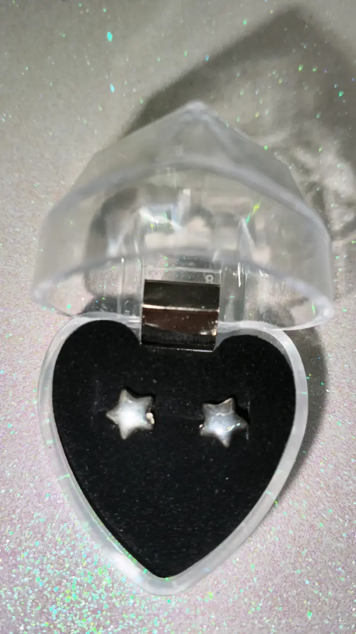 Aros de estrella en estuche, plata 925