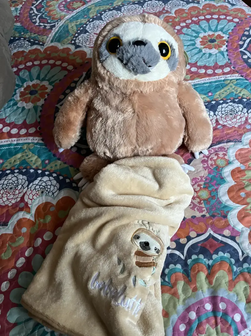 Peluche perezoso con manta - 1
